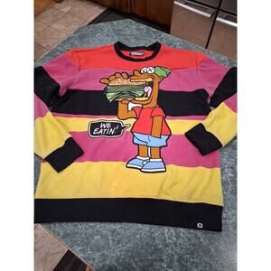 Vintage Y2K XL Black Bart Simpson Sweatshirt Embroidered We Eatin Streetwear VTG